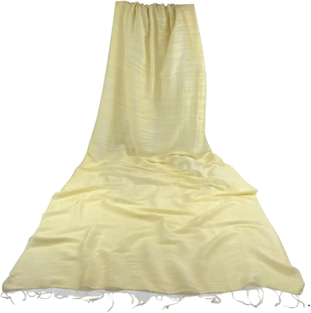 Humble Hilo Silk Blend Scarf Solid Colors Long Silk Neck Scarf for Women Large Pashmina Wrap