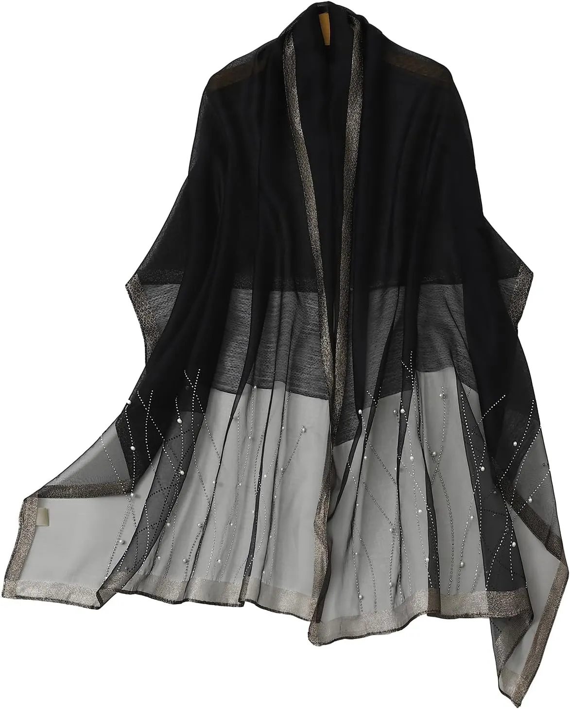 Isurrender Silk Wool Feeling Shiny Scarf Wrap Women Elegant Shawl for Evening Dresses Scarf Flower silk Pashmina Shawl