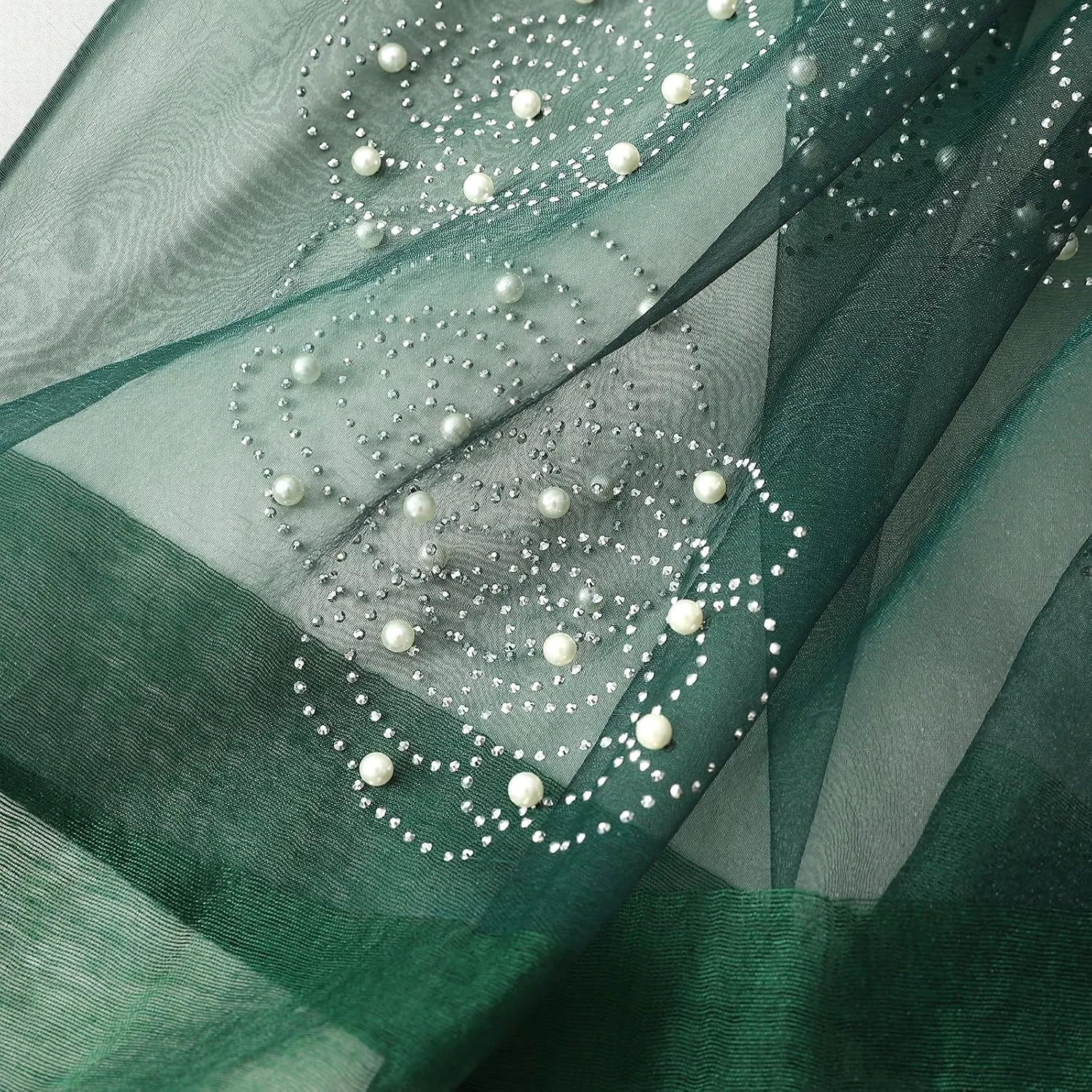 Isurrender Silk Wool Feeling Shiny Scarf Wrap Women Elegant Shawl for Evening Dresses Scarf Flower silk Pashmina Shawl