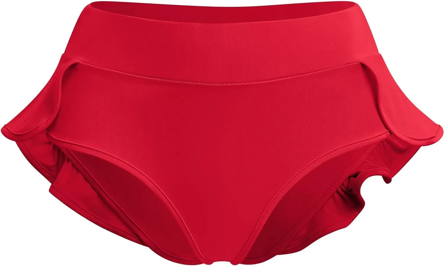 IWEMEK Women's Sexy Ruffled Rave Booty Shorts High Waisted Workout Yoga Mini Hot Pants Pole Twerk Dance Skirts Mini Hot Pants