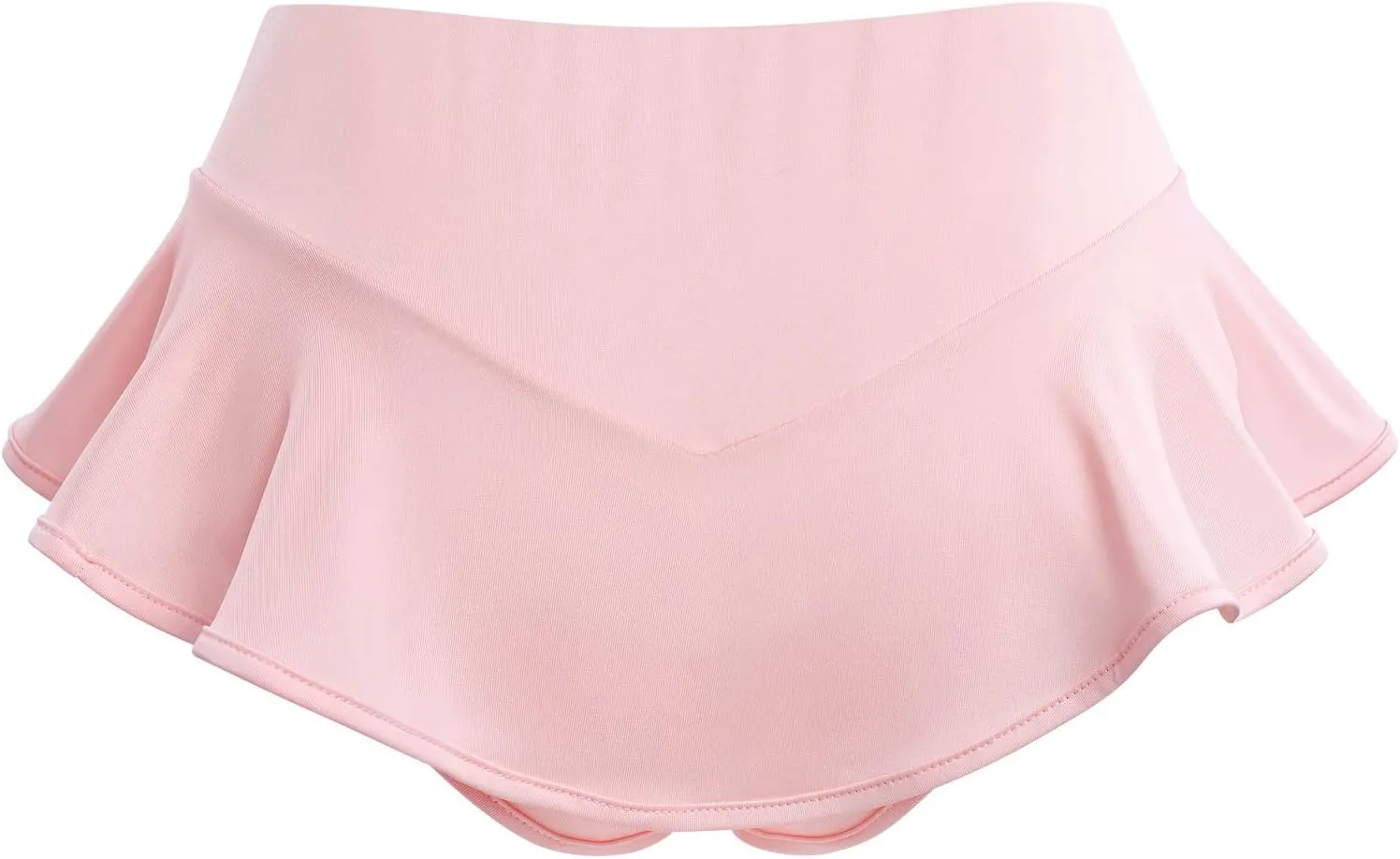 IWEMEK Women's Sexy Ruffled Rave Booty Shorts High Waisted Workout Yoga Mini Hot Pants Pole Twerk Dance Skirts Mini Hot Pants