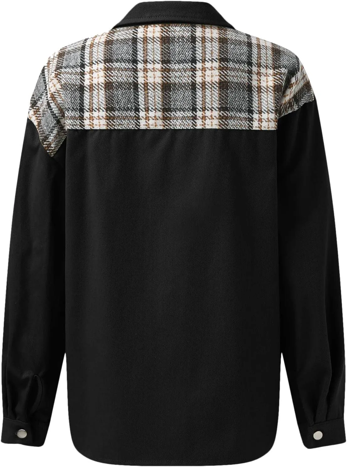 Jacket For Women Women Jean Jacket Long Sleeve Checked Button Up Shirt Jacket Top Denim Jacket