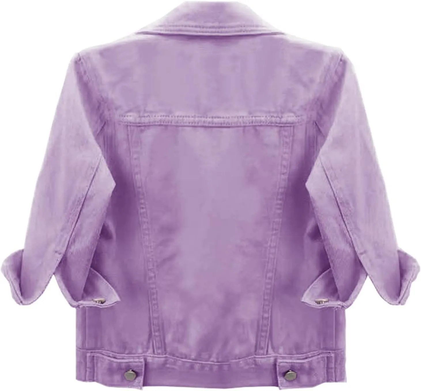 Jean Jacket Women 3/4 Sleeve Colored Cropped Denim Jacket Trendy Light Wash Short Jean Jacket Trucker Coat