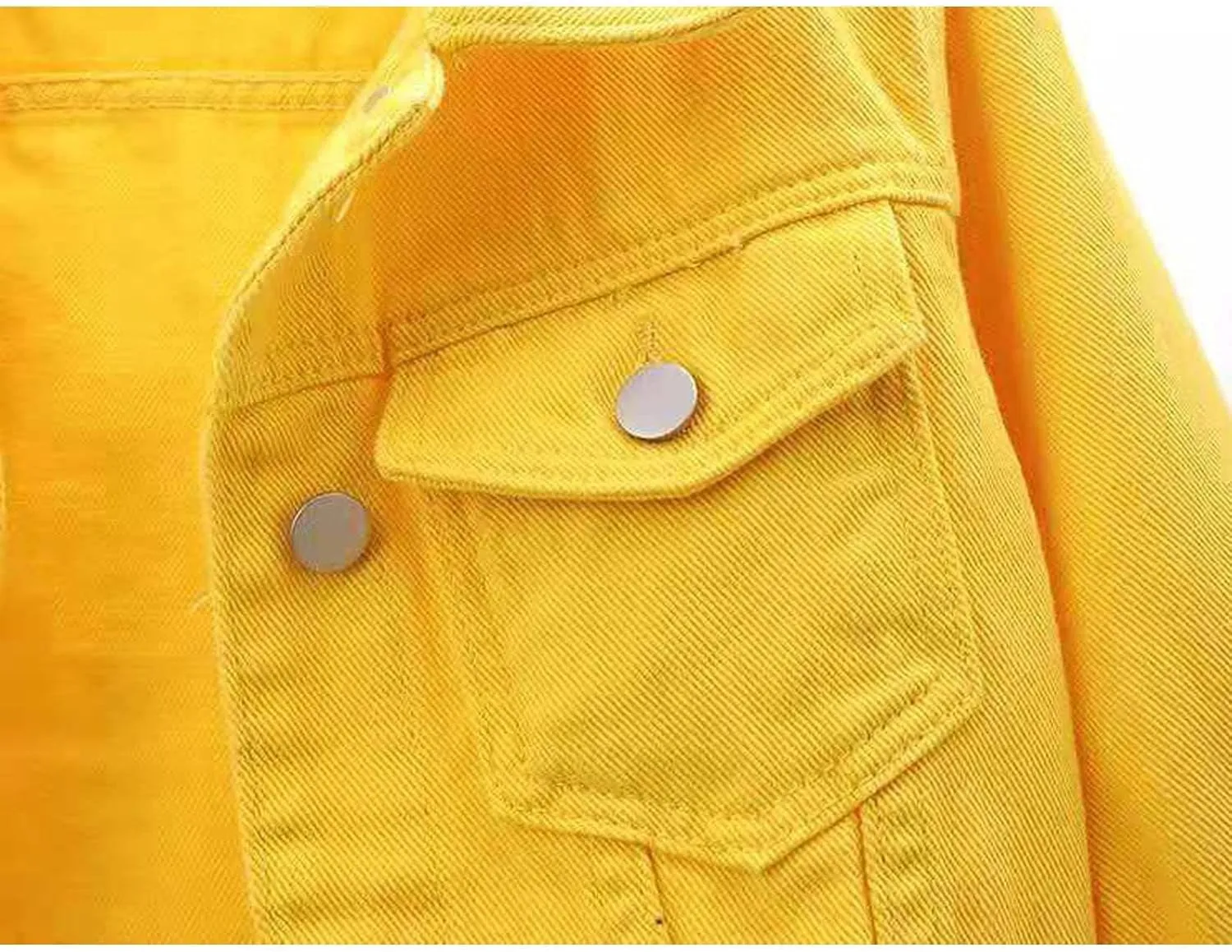 Jean Jacket Women 3/4 Sleeve Colored Cropped Denim Jacket Trendy Light Wash Short Jean Jacket Trucker Coat