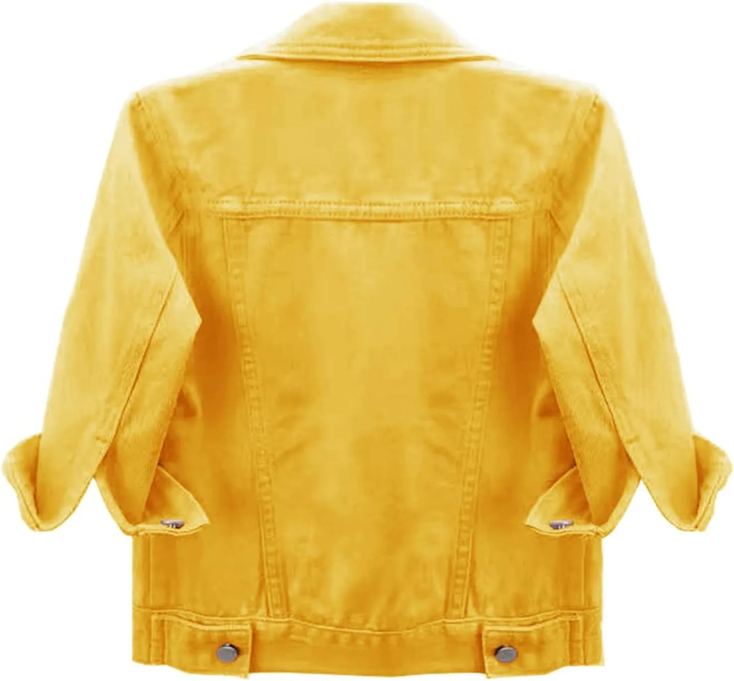 Jean Jacket Women 3/4 Sleeve Colored Cropped Denim Jacket Trendy Light Wash Short Jean Jacket Trucker Coat