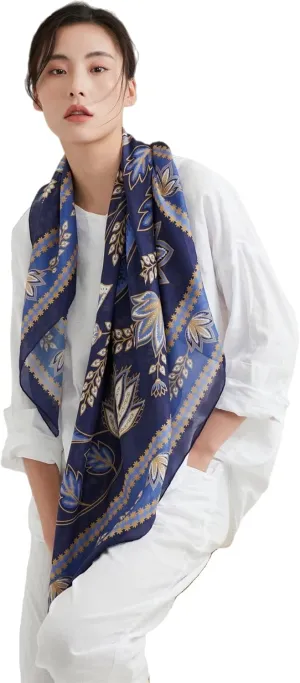 Jeelow 100% Luxurious Mulberry Silk Extra Large Square Scarf Shawl Wrap For Women 16 Mommes 42x42 Inch For Evening Dresses