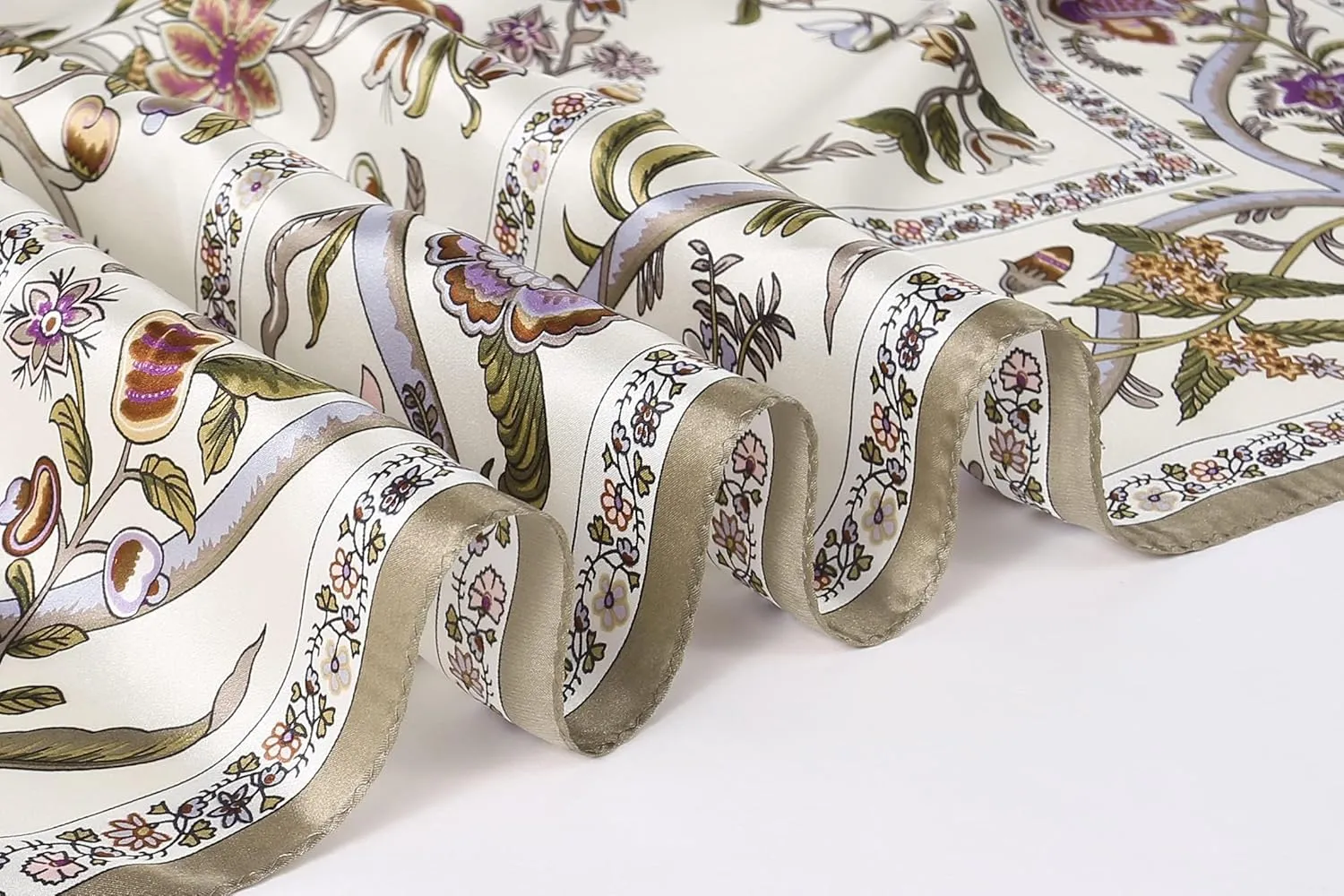 Jeelow 100% Luxurious Mulberry Silk Extra Large Square Scarf Shawl Wrap For Women 16 Mommes 42x42 Inch For Evening Dresses