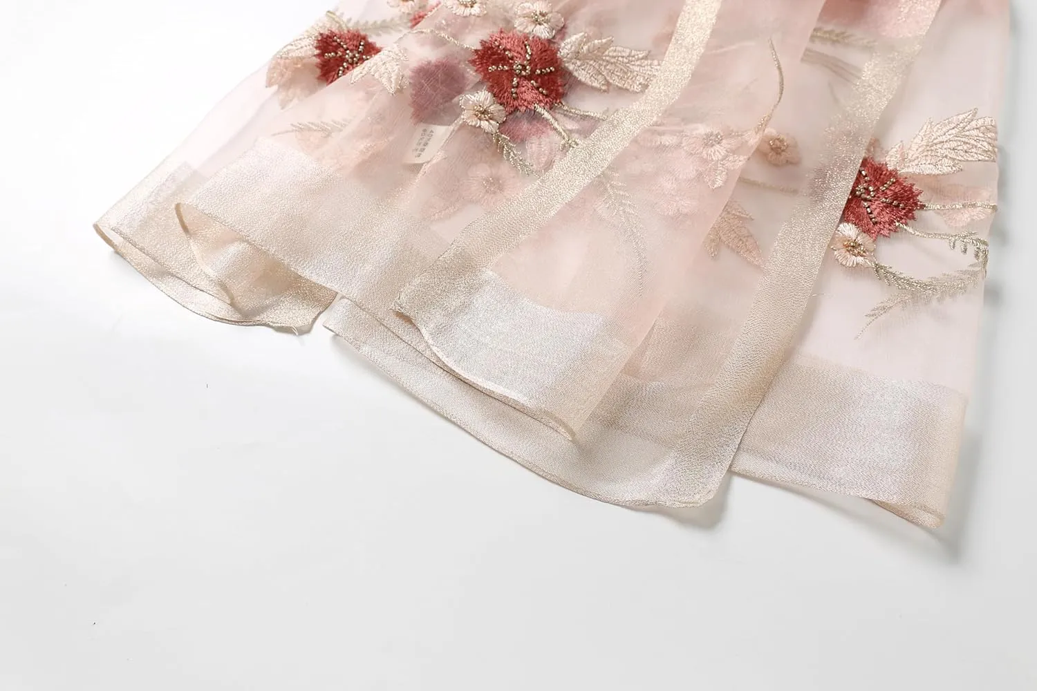 Jeelow Fashion Lightweight Light Silk Wool Scarf Shawl Wrap For Women Floral Embroidery