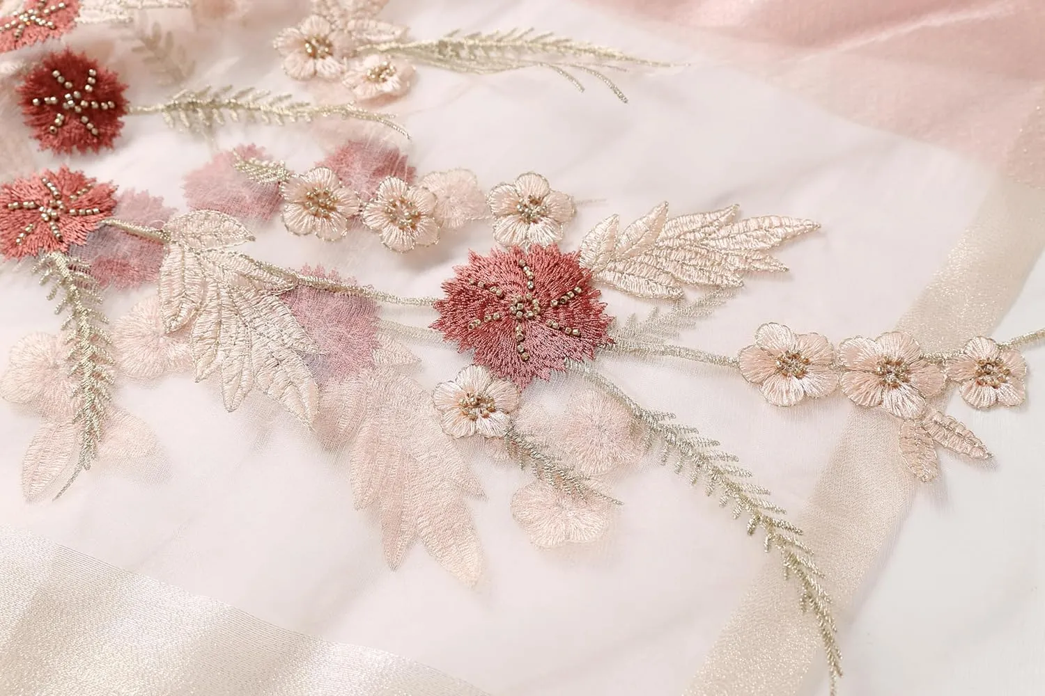 Jeelow Fashion Lightweight Light Silk Wool Scarf Shawl Wrap For Women Floral Embroidery