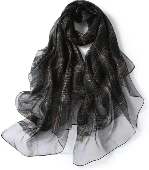Jeelow Fashion Lightweight Light Silk Wool Scarf Shawl Wrap For Women Floral Embroidery