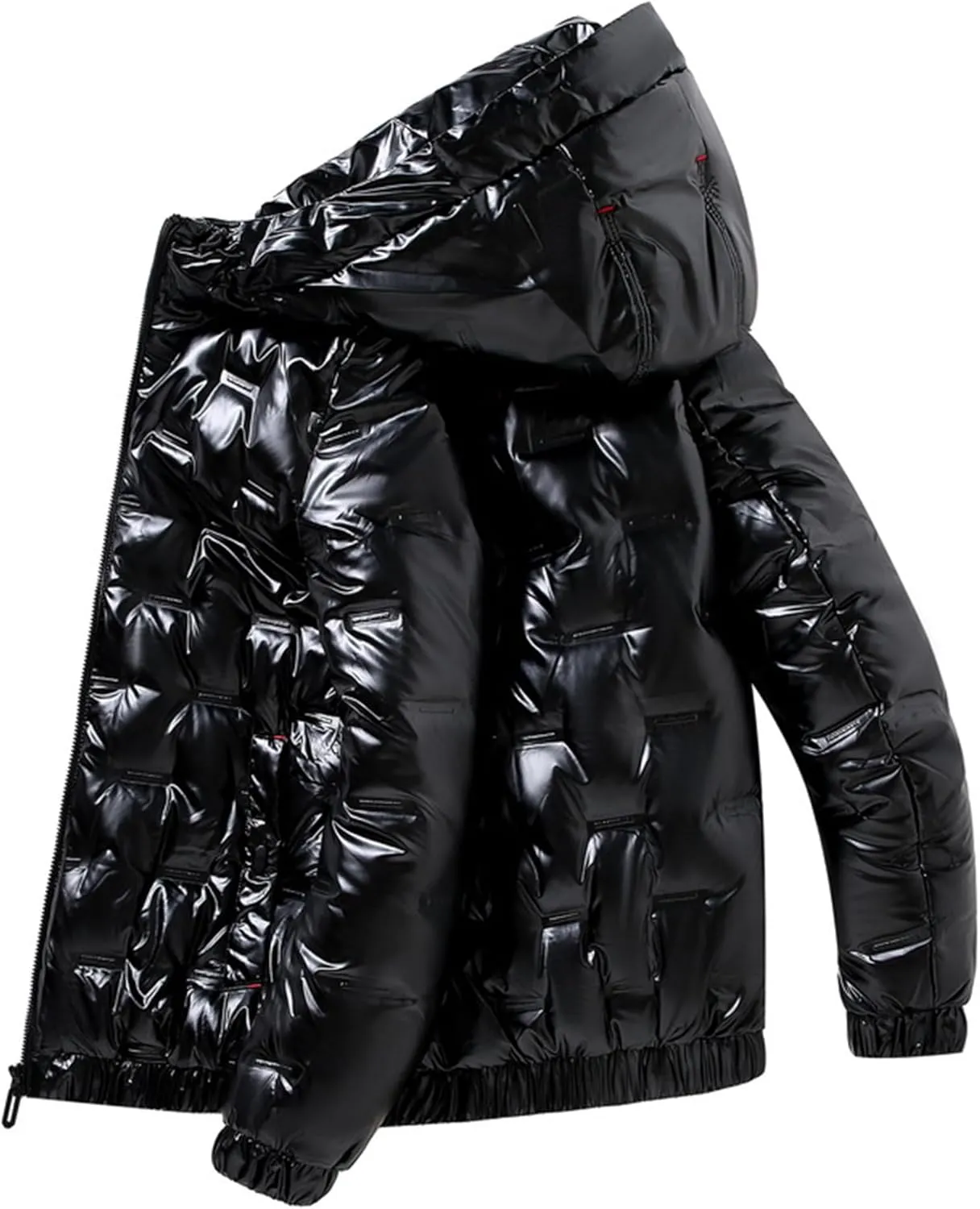 JEShifangjiusu Men'S Down Jacket Hooded Winter Warm Packable Down Puffer Jacket Lightweight Water-Resistant Down Jacket