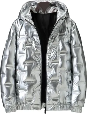 JEShifangjiusu Men'S Down Jacket Hooded Winter Warm Packable Down Puffer Jacket Lightweight Water-Resistant Down Jacket