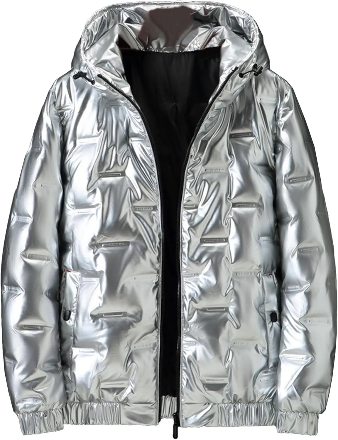 JEShifangjiusu Men'S Down Jacket Hooded Winter Warm Packable Down Puffer Jacket Lightweight Water-Resistant Down Jacket