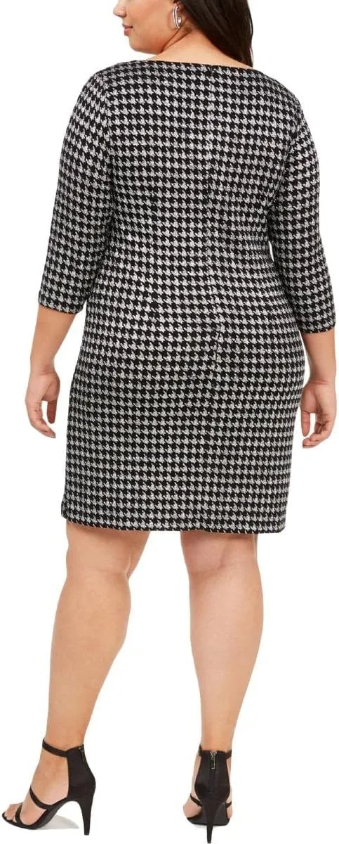 Jessica Howard Womens Plus Sparkle Midi Sheath Dress