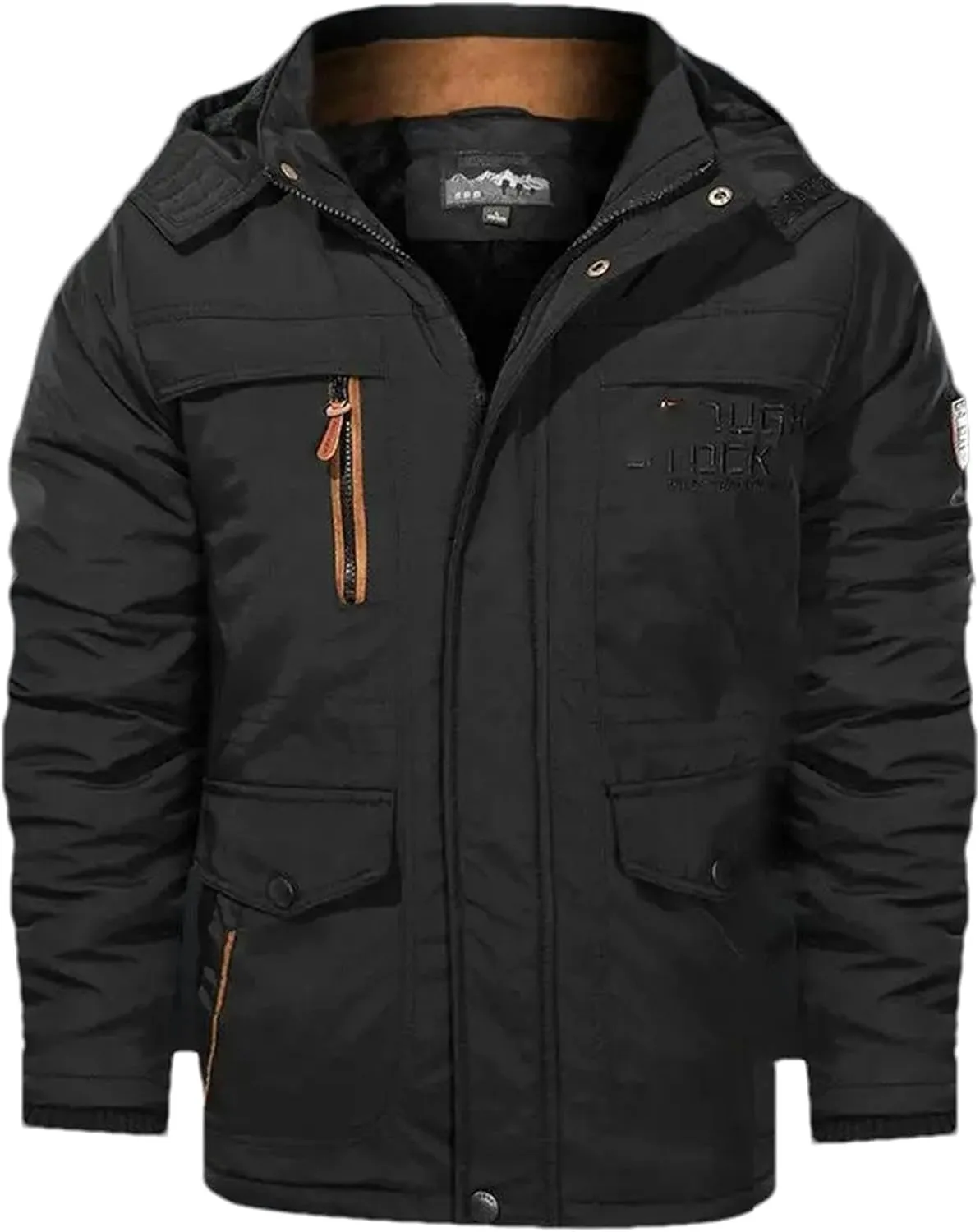 JXQXHCFS Men's Winter Jacket Fleece lining Parka Coat Hooded Windbreaker Military Thick Warm Outerwear Multi-pocket