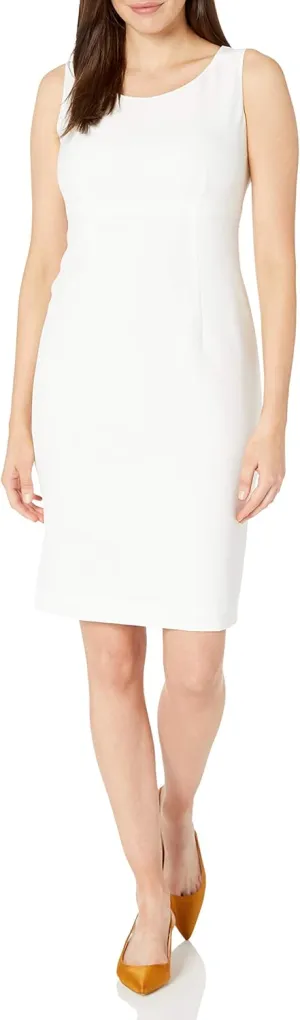 Kasper Women's Stretch Crepe Sleeveless Sheeth Neck Dress