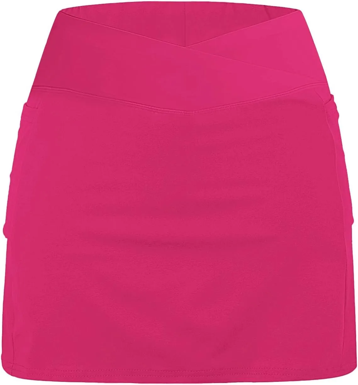 Knee Length Skorts Skirts for Women,Tummy Control Baggy Skorts with Pockets Mid Waist Athletic Pants Shorts Skirt