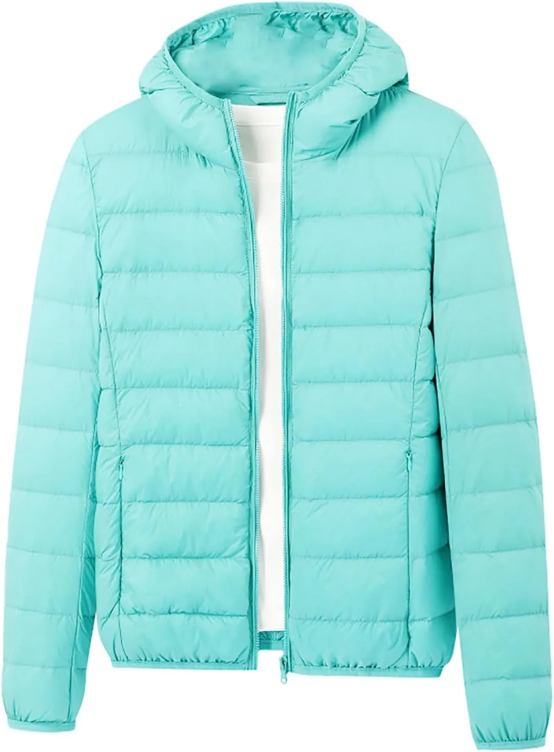 Ladies Casual Solid Color Light Down Jacket White Duck Down Hooded Down Jacket Jacket Womens Tops for Men