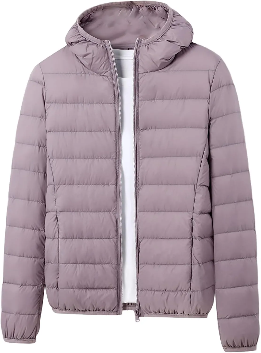 Ladies Casual Solid Color Light Down Jacket White Duck Down Hooded Down Jacket Jacket Womens Tops for Men