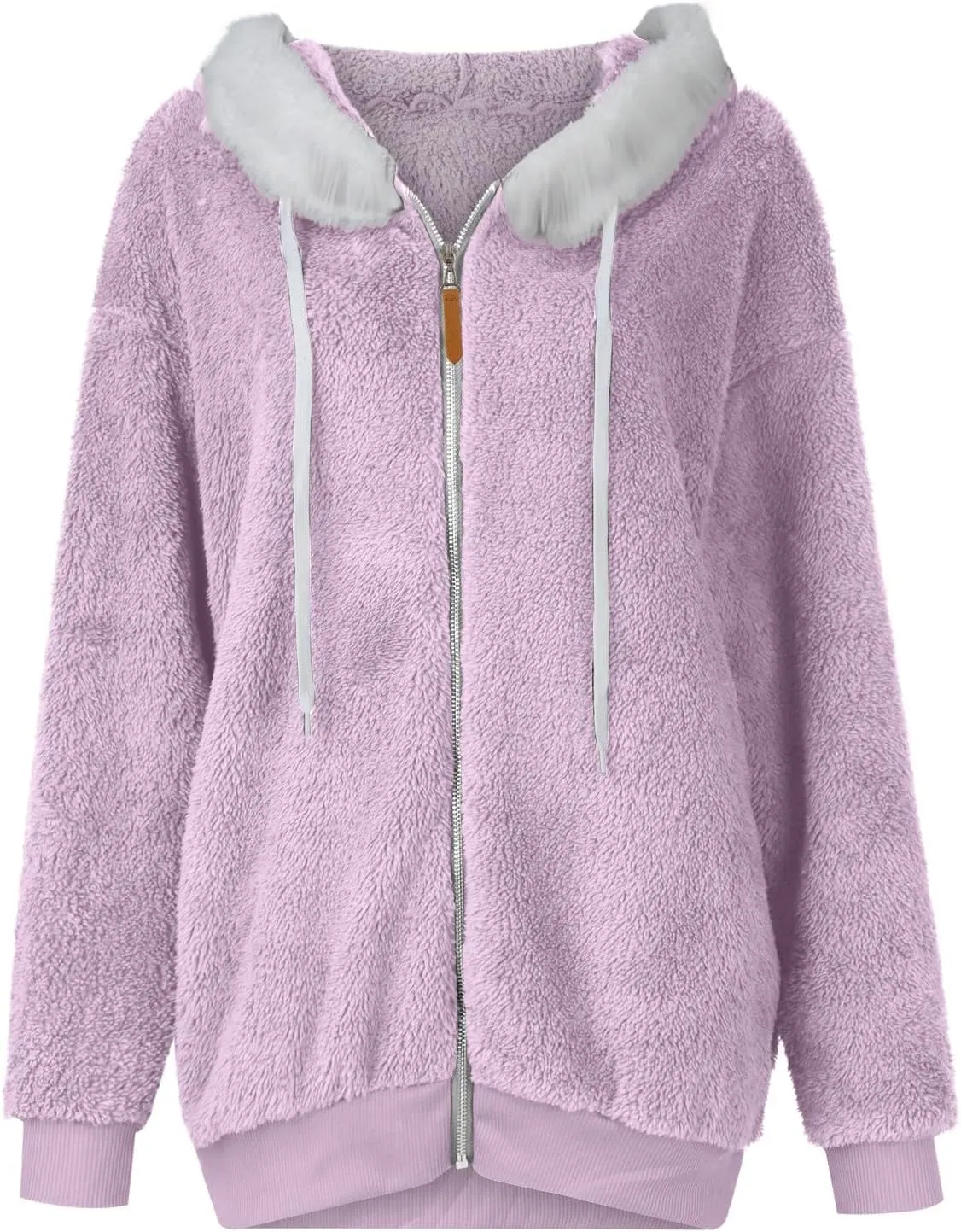 Ladies Solid Color Sweatshirt Comfy Plush Zippered Hooded Slim With Pockets Daily Dressy Casual Shirt