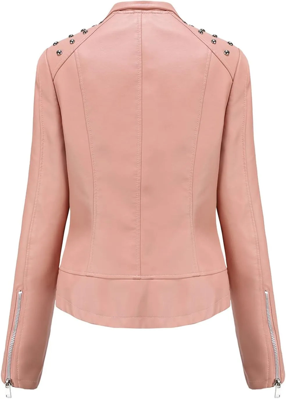 LCMTWX Brown Leather Jacket Women PU Leather Coat Jacket Locomotive Short Zipper Coat Jacket Leather Jackets White Leather
