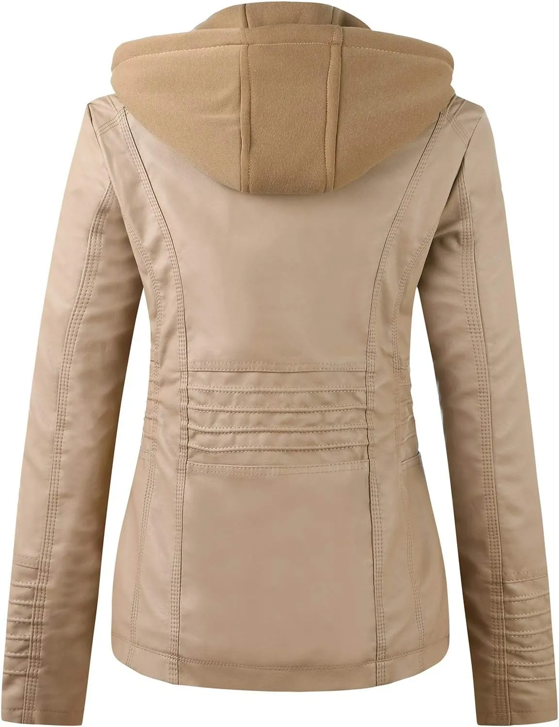 LCMTWX Women Jackets Belt Motorcycle Stand Zip Tops Slim Jacket Coat Collar Leather Women's Coat Jacket Women Womens