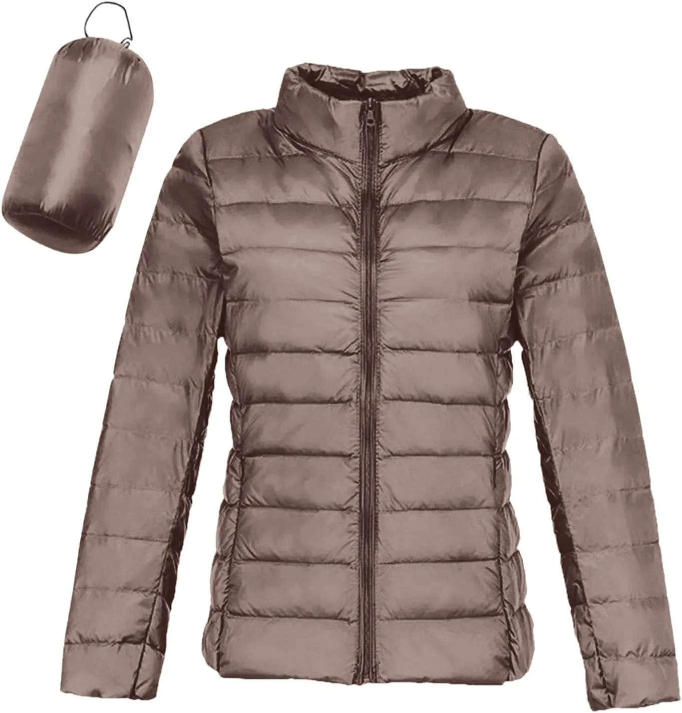 Lightweight Puffer Jacket Women Packable Duck Down Quilted Jacket Winter Warm Padded Bubble Outwear Coat