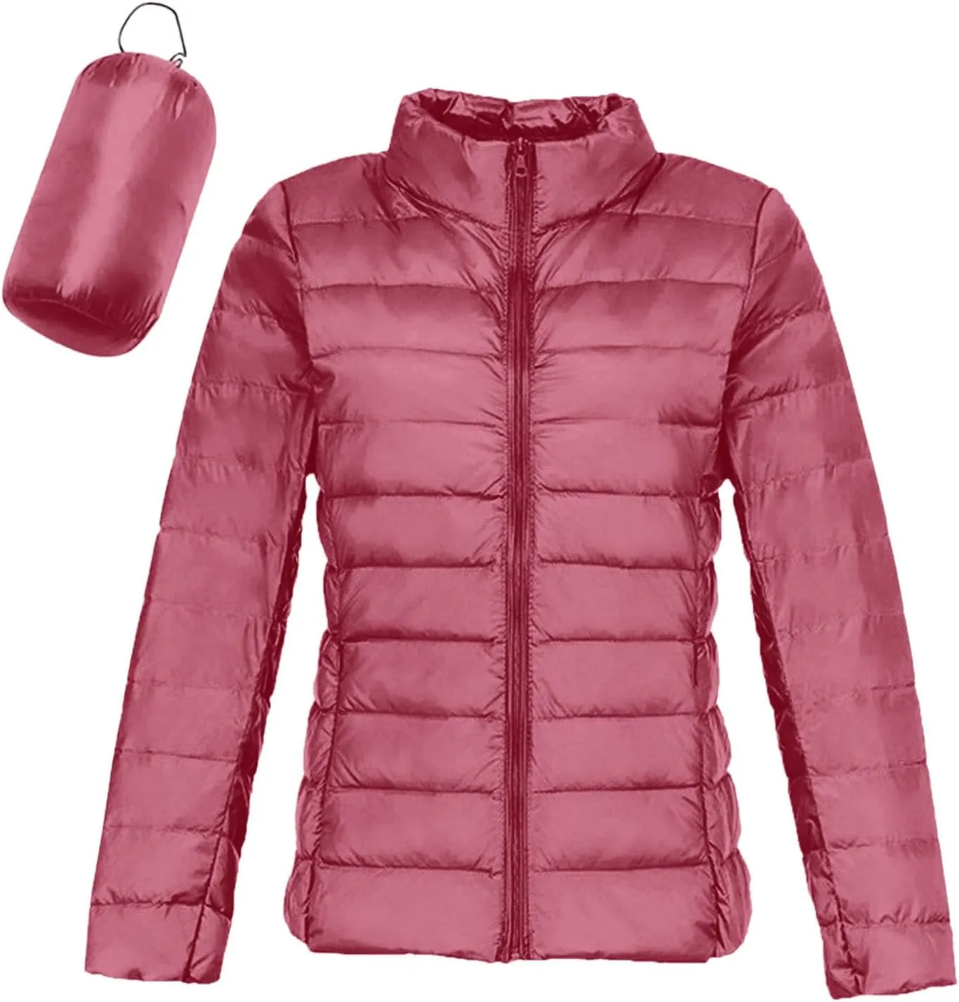 Lightweight Puffer Jacket Women Packable Duck Down Quilted Jacket Winter Warm Padded Bubble Outwear Coat