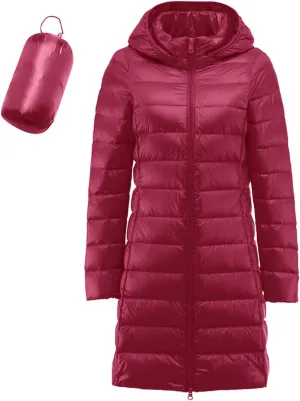 Lightweight Puffer Jacket Women Packable Duck Down Quilted Jacket Winter Warm Padded Bubble Outwear Coat