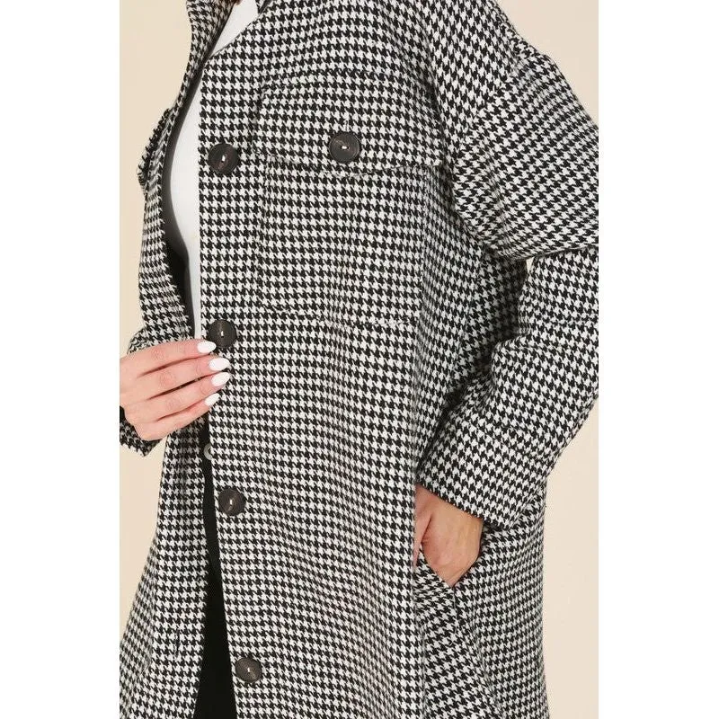 LILOU Hound tooth long shacket