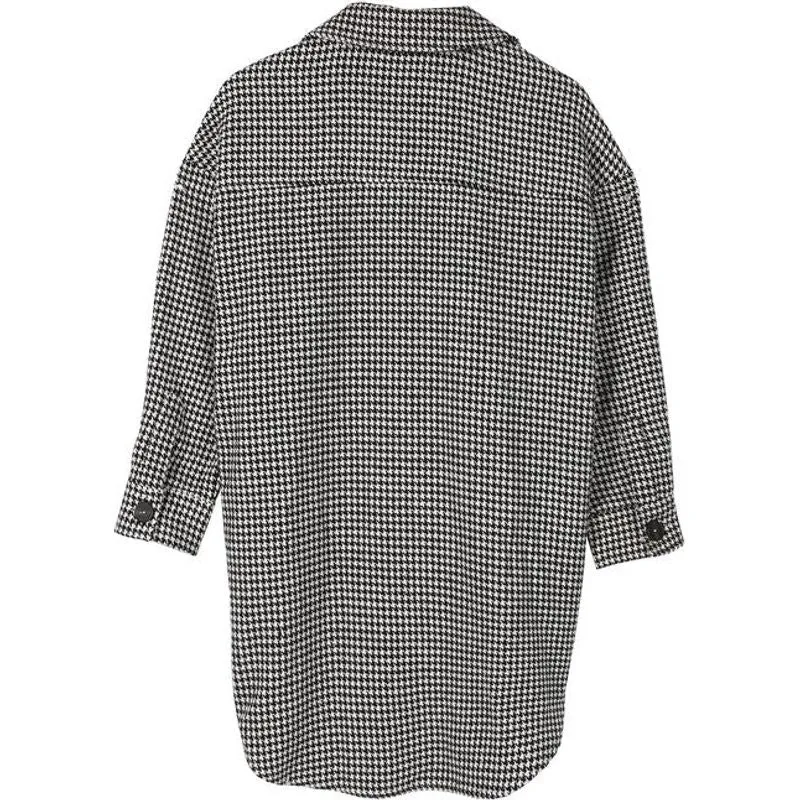 LILOU Hound tooth long shacket