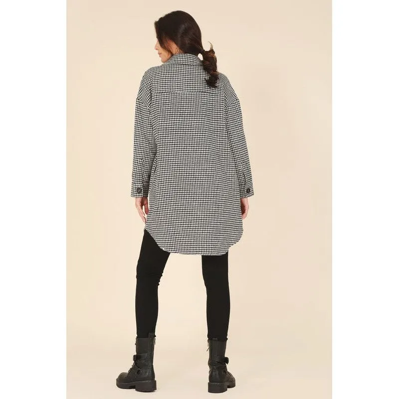 LILOU Hound tooth long shacket
