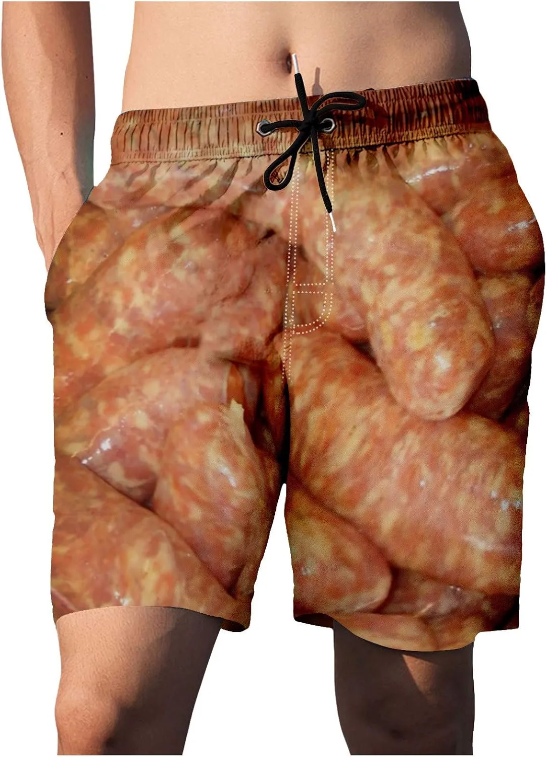 Linen Drawstring Shorts Sports 3D Plus Summer Beach Size Dinosaur Shorts Men's Pants Line Shorts Men Quick Dry Swim