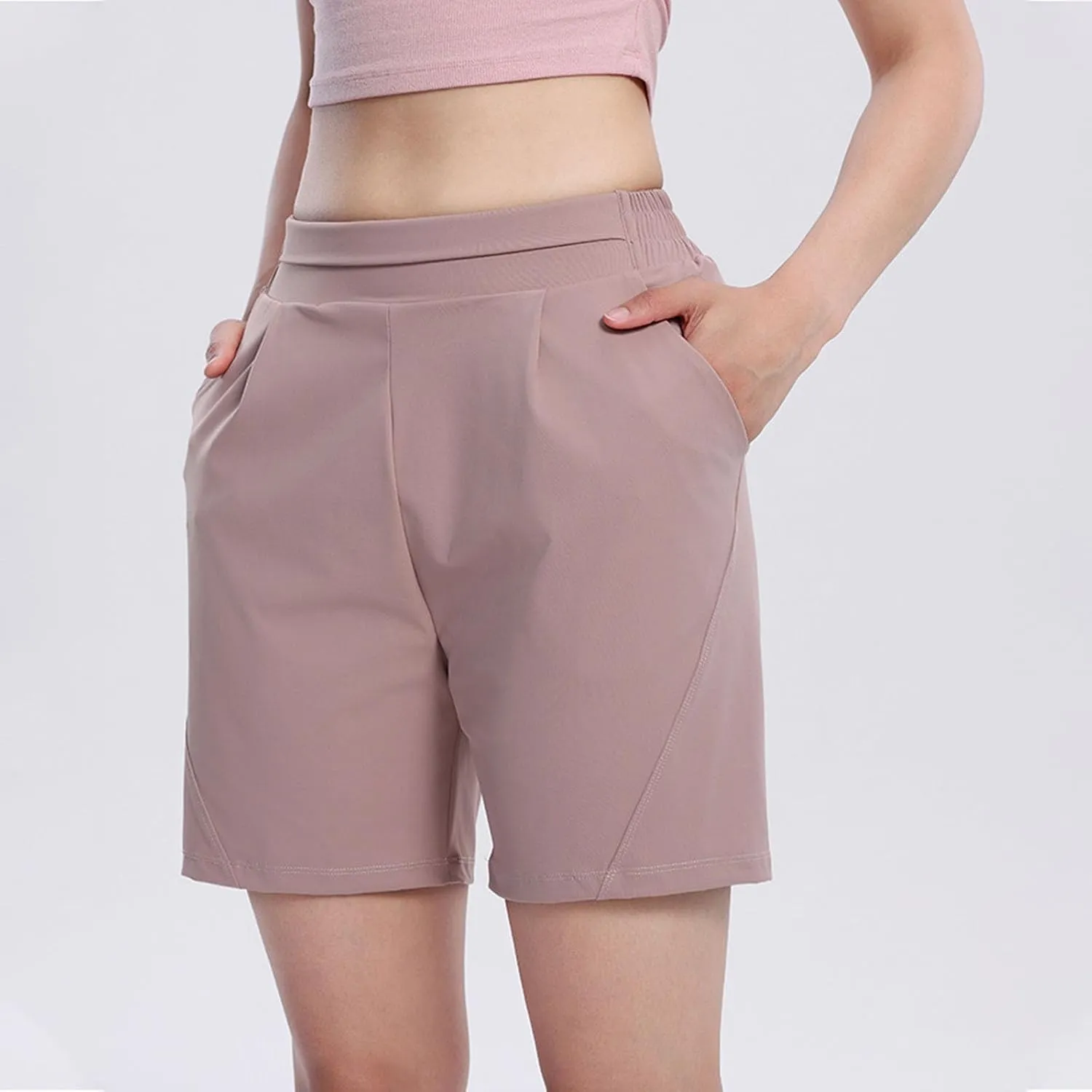 Linen Shorts for Women Casual Summer High Waisted Running Shorts Loose Fit Breathable Workout Outfits