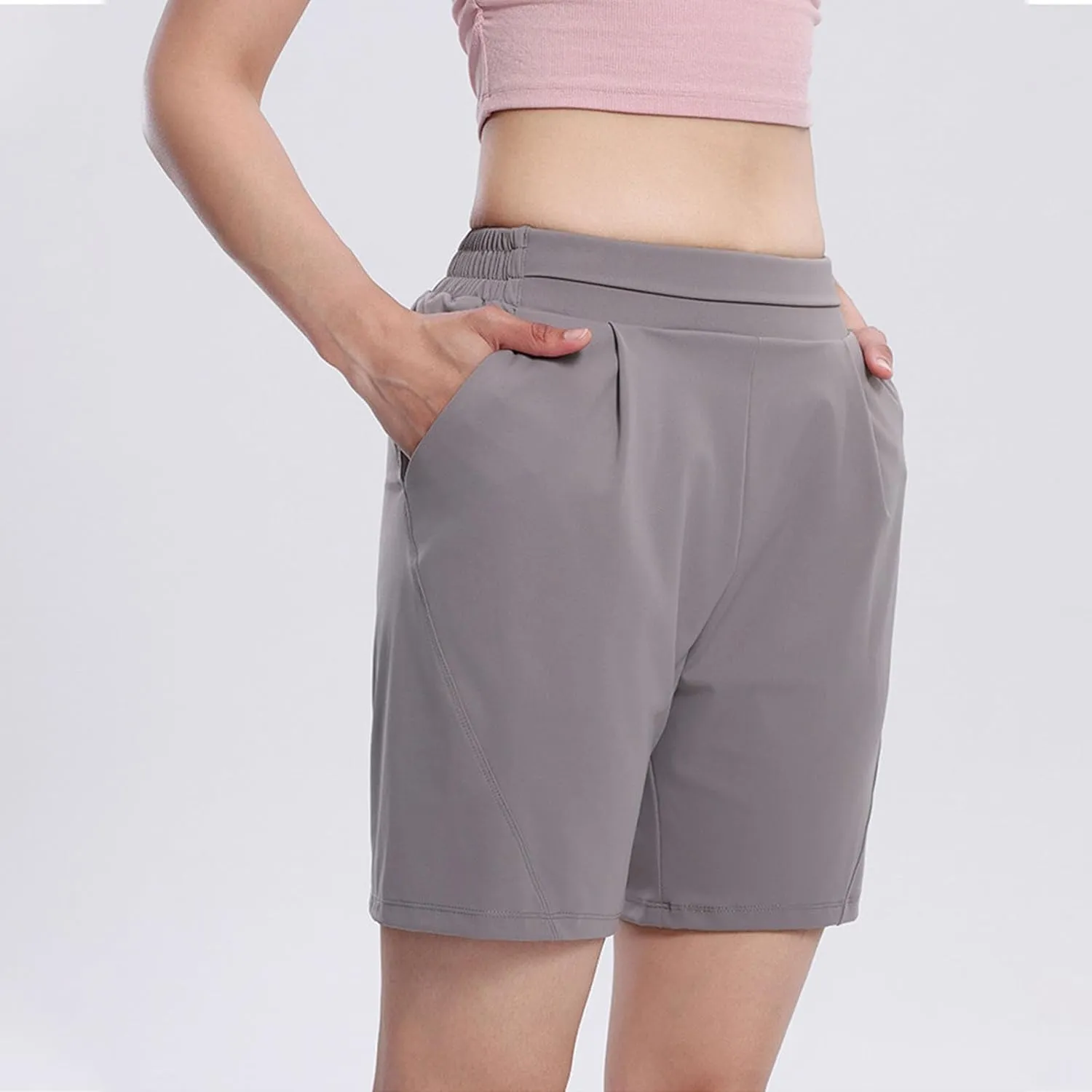 Linen Shorts for Women Casual Summer High Waisted Running Shorts Loose Fit Breathable Workout Outfits