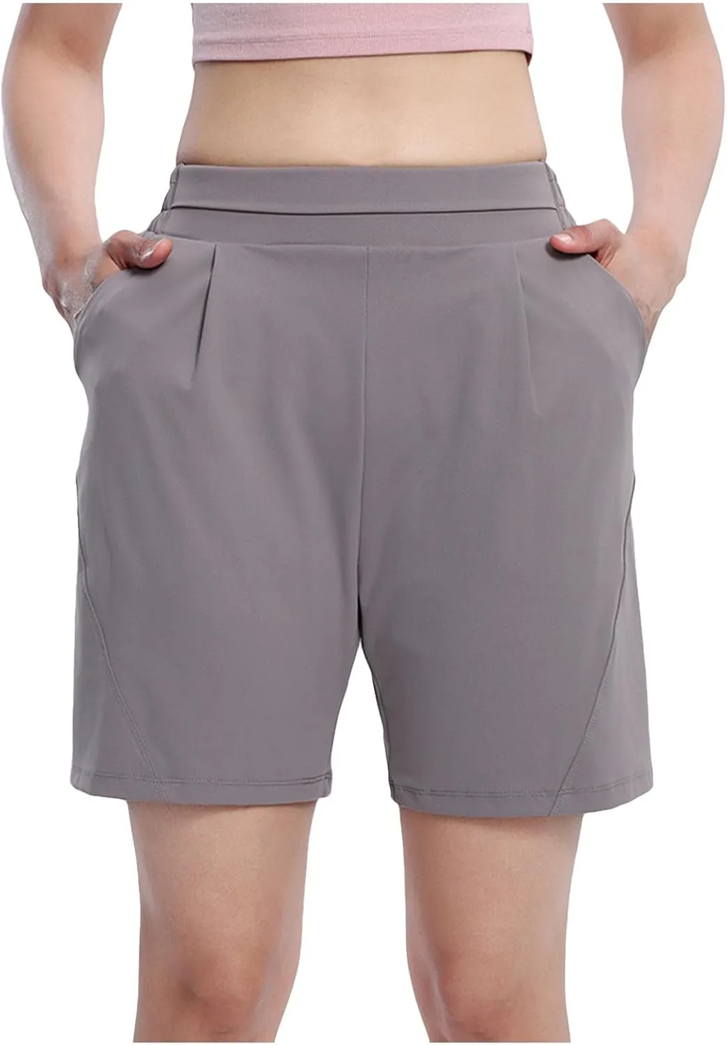 Linen Shorts for Women Casual Summer High Waisted Running Shorts Loose Fit Breathable Workout Outfits