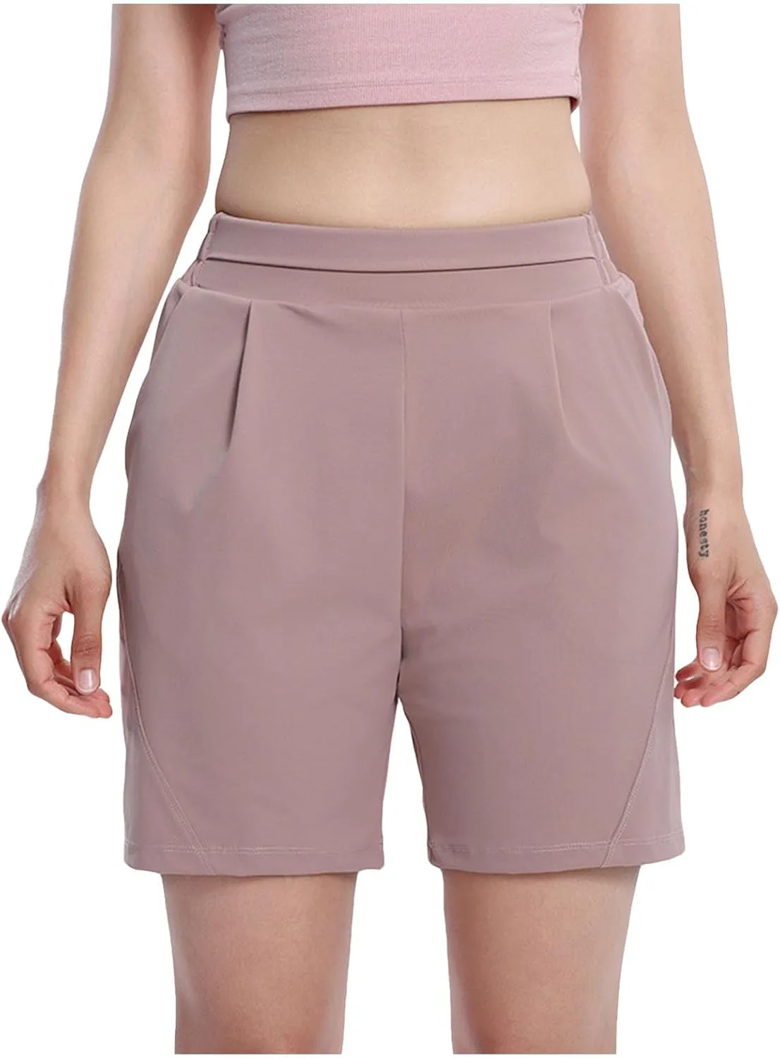 Linen Shorts for Women Casual Summer High Waisted Running Shorts Loose Fit Breathable Workout Outfits