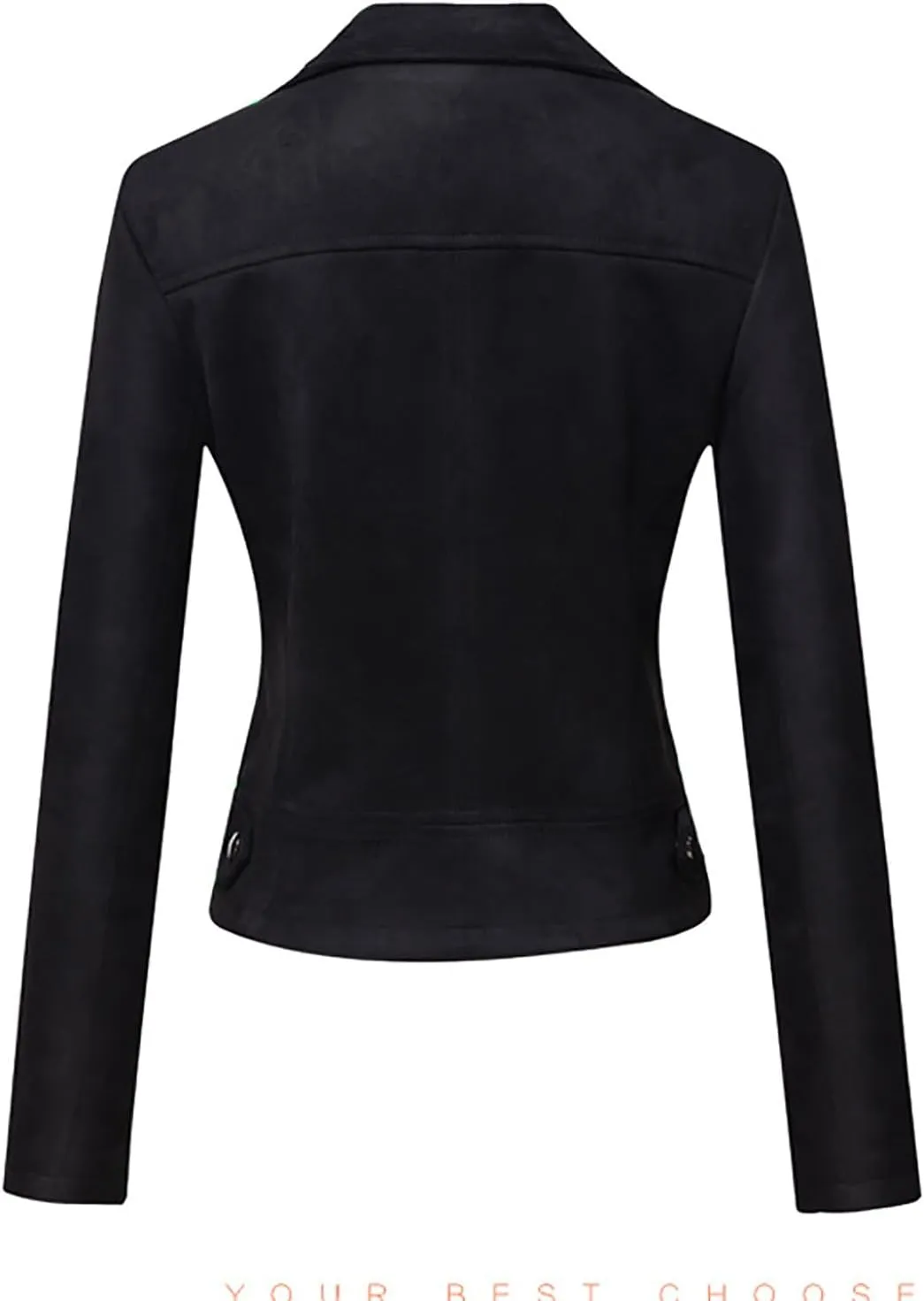 Lmdudan Faux Leather Short Jacket for Women Winter Long Sleeve Motorcycle Coats Sexy Lapel Zipper Cropped Outwear Tops