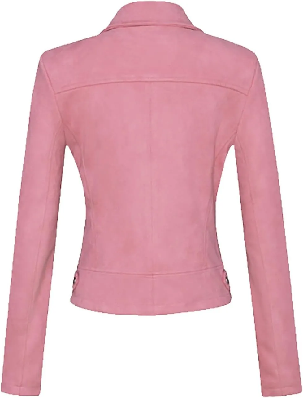 Lmdudan Faux Leather Short Jacket for Women Winter Long Sleeve Motorcycle Coats Sexy Lapel Zipper Cropped Outwear Tops