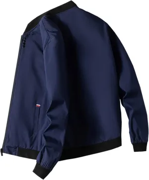 Lmdudan Men's Bomber Jackets Lightweight Casual Coat Zipper Windbreaker Winter Warm Leather Motorcycle Jacket with Pockets