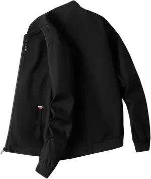 Lmdudan Men's Bomber Jackets Lightweight Casual Coat Zipper Windbreaker Winter Warm Leather Motorcycle Jacket with Pockets