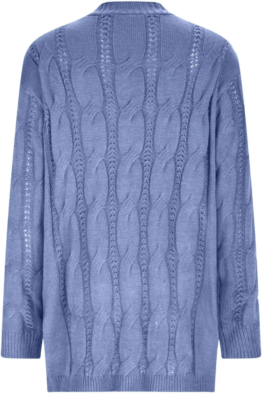 Lmdudan Women's Open Front Long Cardigan Sweaters 2023 Fashion Solid Color Chunky Knit Cable Sweater Winter Coats with Pocket