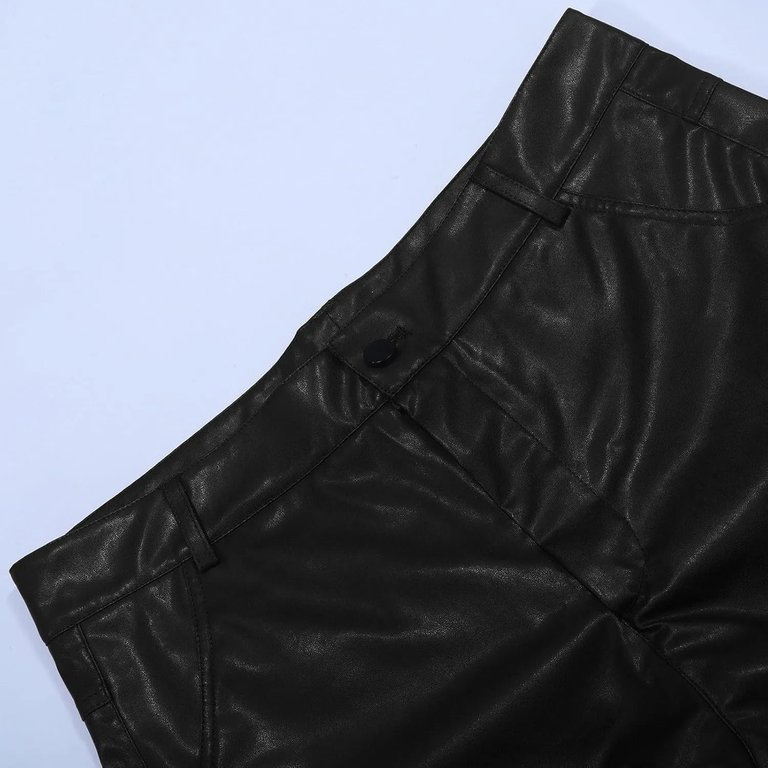 Long Retro Slim Men's Pants Autumn/Winter Punk Casual Suit Leather Leather Pants Two Piece Suit Suit Inner
