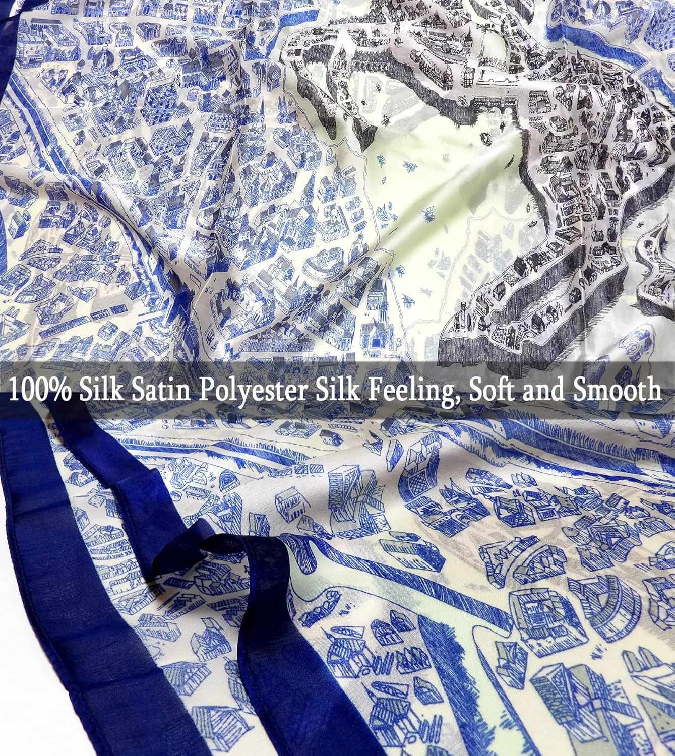 Long Silk Scarf Summer Lightweight Satin Shawl Outdoor Floral Large Wrap 70''X35''