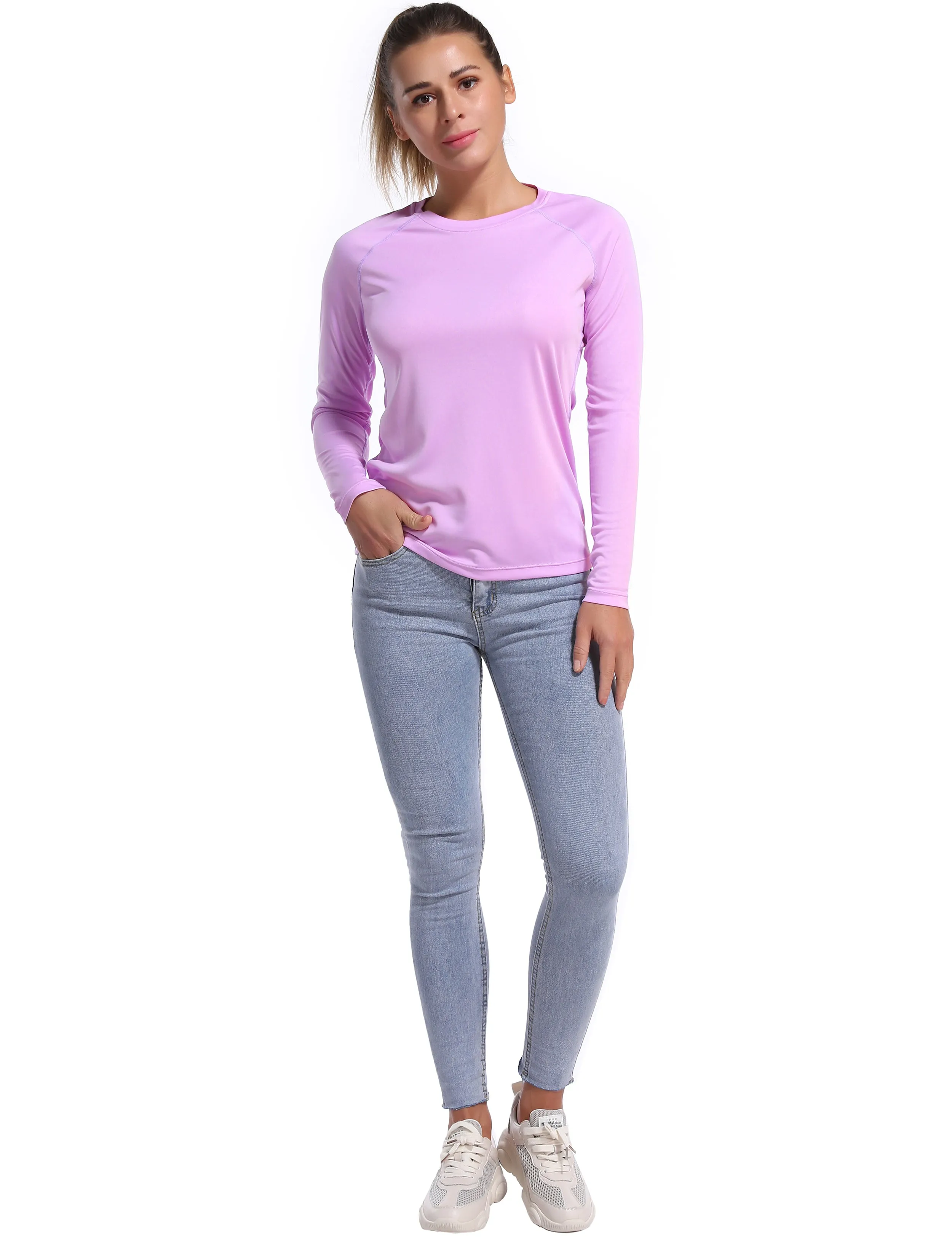 Long Sleeve Athletic Shirts purple_Tall Size