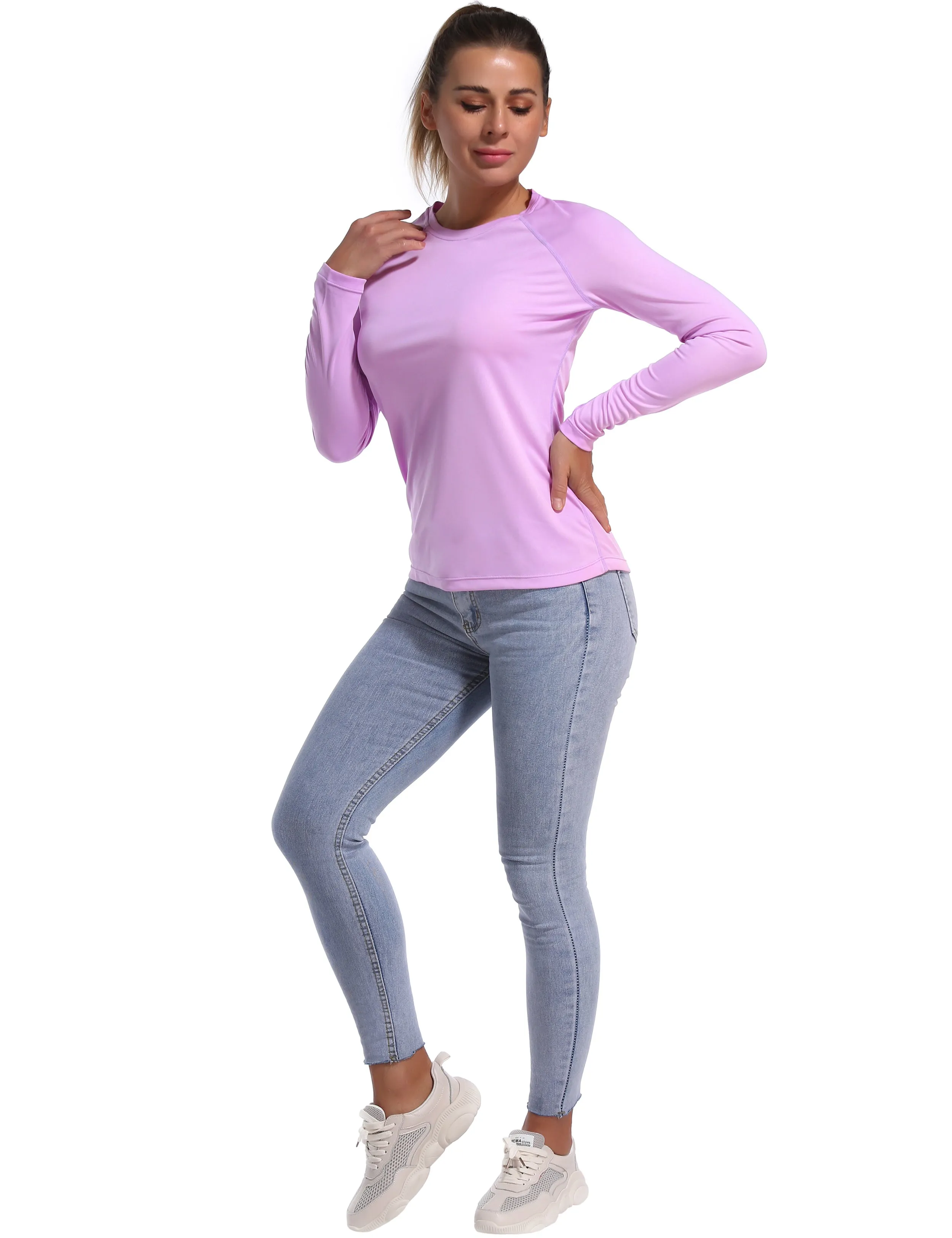 Long Sleeve Athletic Shirts purple_Tall Size
