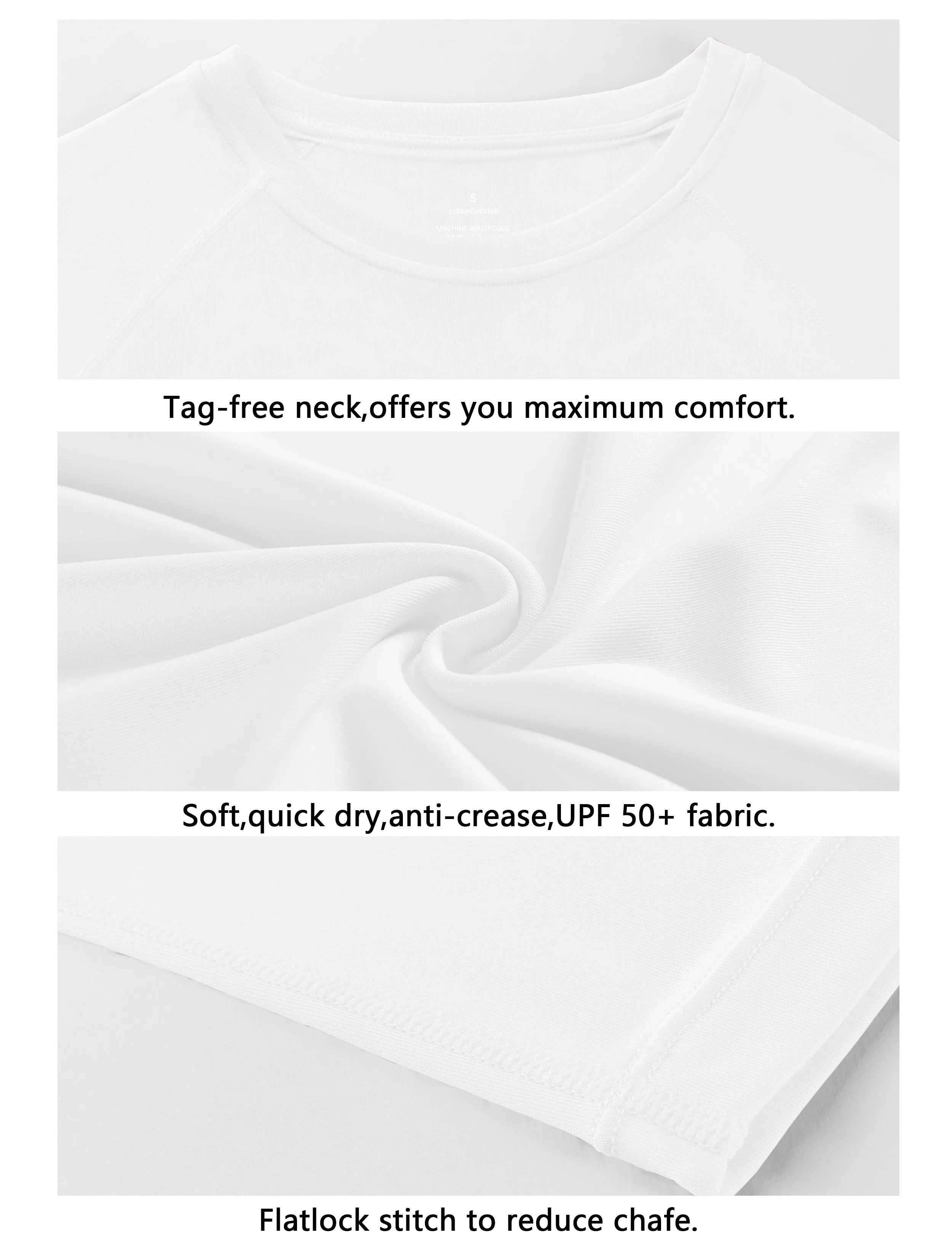 Long Sleeve Athletic Shirts white_Plus Size