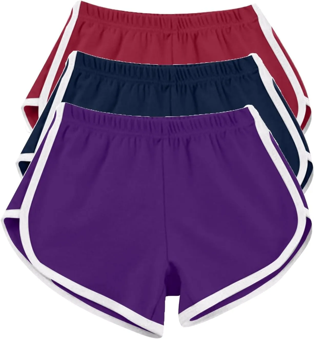 maisdgop Yoga Shorts for Women 3 Pack High Waisted Running Shorts Trendy Workout Dolphin Shorts Casual Summer Biker Shorts