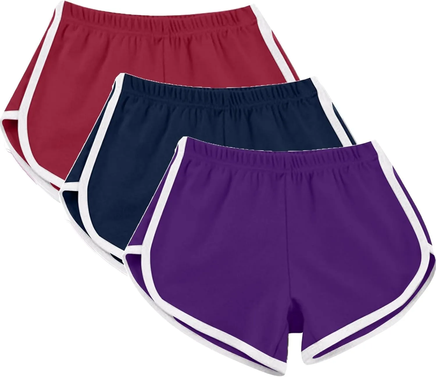 maisdgop Yoga Shorts for Women 3 Pack High Waisted Running Shorts Trendy Workout Dolphin Shorts Casual Summer Biker Shorts