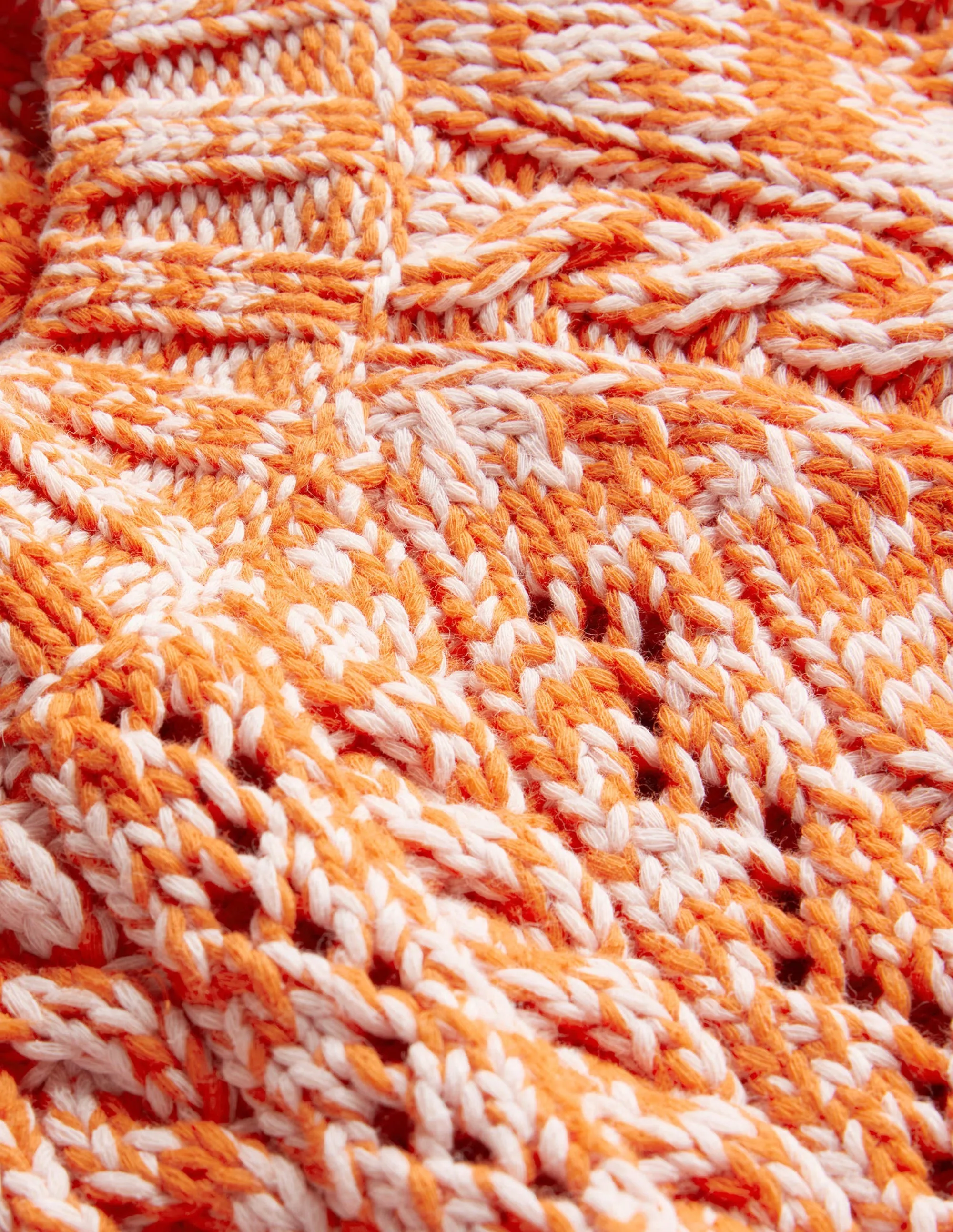 Marled Cable Jumper-Orange, Pink Marl